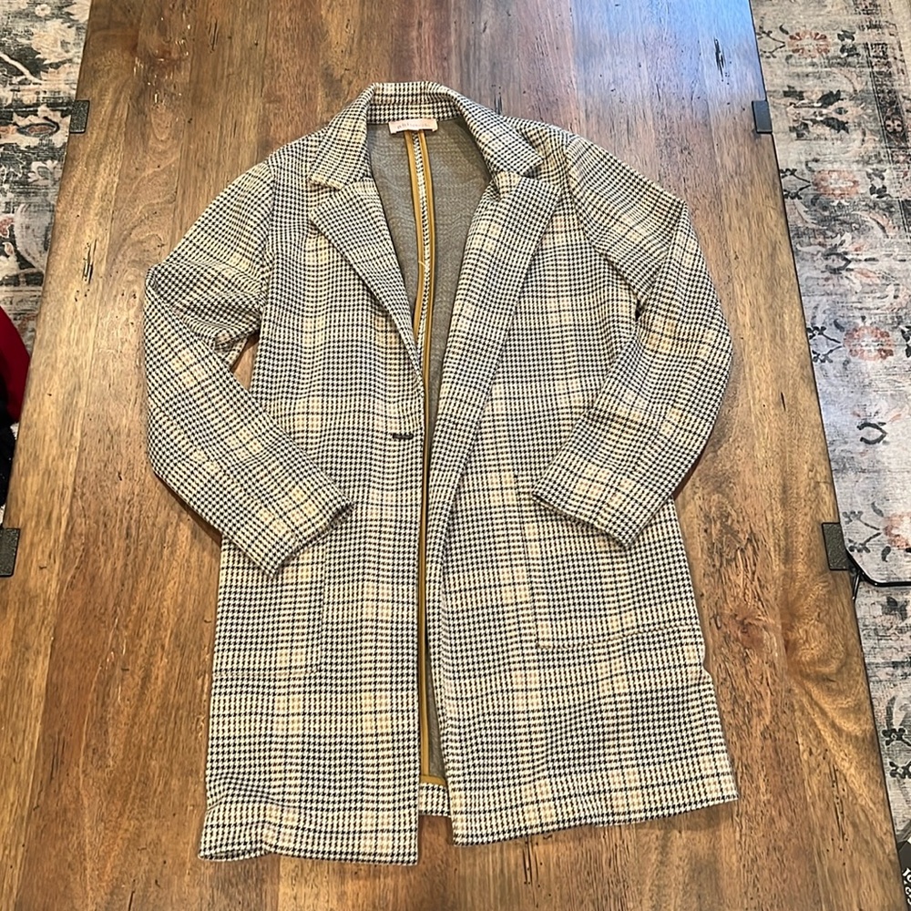 Philosophy Houndstooth Long Blazer Coat